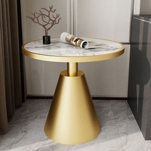 Table basse de luxe nordique en marbre léger, table d'appoint pour canapé, balcon, hôtel - Table en ardoise pour influenceurs - Product Image 1