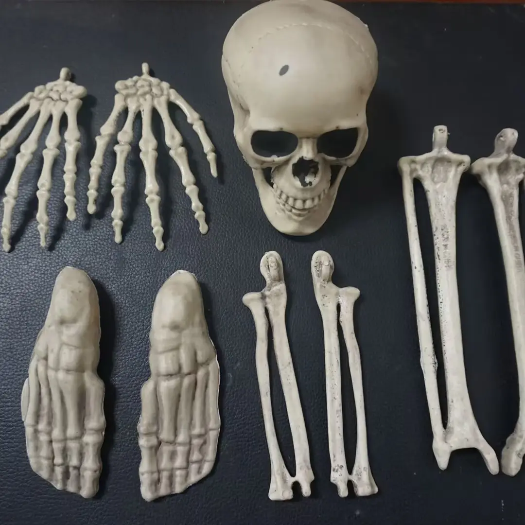 Halloween-Dekorationen 28 Stück Skelett knochen und Schädel mit Krähe für Außen dekoration