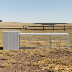 Grande cage à poulets en acier galvanisé gris D0100H7U8XP pour l'élevage de volailles - Product Image 2