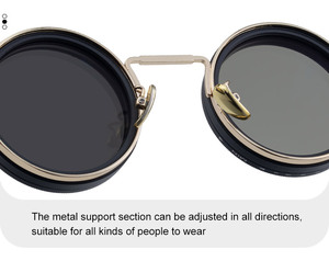 Gafas de Sol Polarizadas Redondas con Logotipo Personalizado de Diseñador Retro <span class=keywords><strong>Partagas</strong></span>, Gafas de Sol con Protección UV400 Ajustables y Giratorias para Hombre - Product Image 3