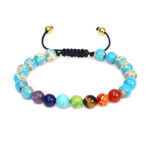 Bracelet en cristal fait main pour hommes et femmes, charme des sept chakras, pierres précieuses naturelles, style Feng Shui, bijoux tendance - Product Image 3