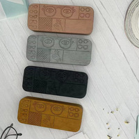 Casing penyimpanan kacamata portabel, rangka logam persegi besar kreatif kartun besi dengan Logo cetak