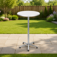 Höhenverstellbarer Runder Bartisch 60cm Tischplatte 70 bis 110cm Chrom-Sternfuß für Zuhause Küche Café Bistro Esszimmer Cocktail