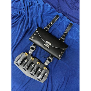 Custodia cintura in pelle e supporto pozione con 4 bottiglie - Product Image 3