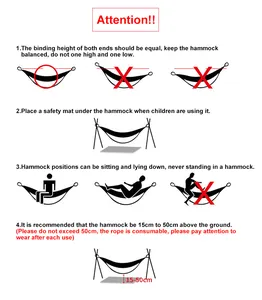 210T Mendaki Luar Ruangan Nilon Portabel Ayunan Gantung Parasut Berkemah Nilon Tenda Tempat Tidur Gantung