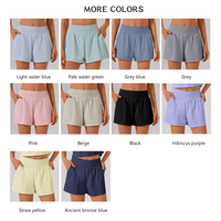 Shorts de yoga taille haute à séchage rapide pour femmes, anti-transparence, avec doublure intégrée, shorts de sport de course avec poches, shorts décontractés d'été