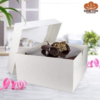 Boîte à gâteau jetable écologique personnalisable avec lamination mate et doublure en éponge gaufrée, logo personnalisé, design de fenêtre longue durée