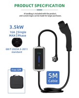 Chargeur domestique pour véhicule électrique à énergie nouvelle de haute qualité 3,5 kW 16 A Niveau 2/J1772 à faible coût ODM/OEM CQC pour chargeur portable