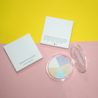 Palette de 5 surligneurs scintillants multicolores, poudre pressée végétalienne, personnalisable avec votre logo, pour le visage