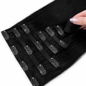 <span class=keywords><strong>Extensiones</strong></span> <span class=keywords><strong>de</strong></span> <span class=keywords><strong>Cabello</strong></span> Clip-In PU Negras Premium, Lisas, Fácil DIY, Volumen y Largo Instantáneos - Product Image 5