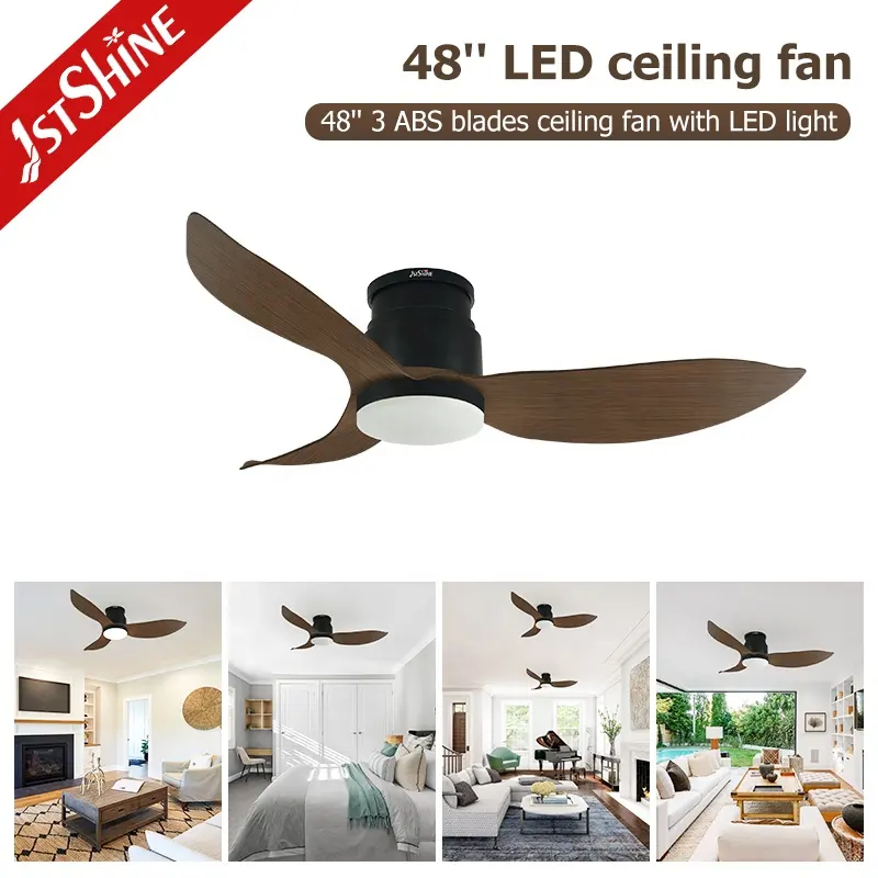 1stshine LED ceiling fan 48 inches OEM color ABS blades space saving flush mounted ceiling fan