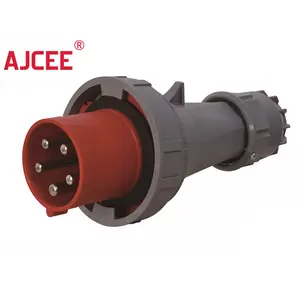 NEW TYPE AJCEE ip67 125a waterproof industrial male electric plugs ground with CE CB