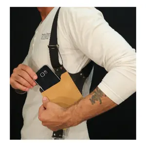 Cinto de couro ajustável personalizado, pochete casual para dinheiro do telefone, bolsa de cintura