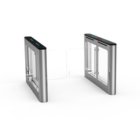 Barrière pivotante anti-collision en acier inoxydable 304 avec lecteur d'empreintes digitales, tourniquet piéton pour passage étudiant