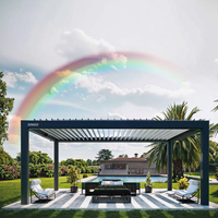 SINGOTec Motorisierter Bioklimatischer Aluminium-Pavillon Garten Outdoor Lamellendach Wasserdichter Sonnenschutz Pergola Balkon Smart Gazebo