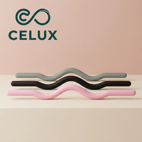 Barre de musculation ondulée en silicone Celux avec logo personnalisé, 6 couleurs, 15 lb, 25 lb, antidérapante, pour studio de fitness, pilates, entraînement