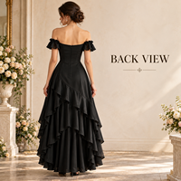 Robe de soirée personnalisée pour femme en satin, col cœur froncé, épaules dénudées, jupe asymétrique à volants superposés, taille ajustée