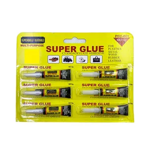Bolivia hot selling super bond aluminium tube blister packing cyanoacrylate adhesive 6pcs yellow card super glue3g
