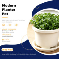 Pots de plantes en plastique PP durables en gros avec trous de drainage, design respirant, capacité de 1,99 L, style moderne pour usage intérieur/extérieur