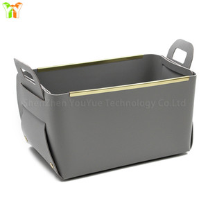 Make up Container Gifts Leather <strong>Small</strong> <strong>Storage</strong> <strong>Baskets</strong> Book Bins Decorative Foldable <strong>Baskets</strong> for Organizing Clothes Toys - Product Image 6