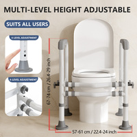 Barres de sécurité pour toilettes, simples, réglables en hauteur, antidérapantes, pliables, capacité de 150 kg, sans installation requise, pour personnes âgées et femmes enceintes