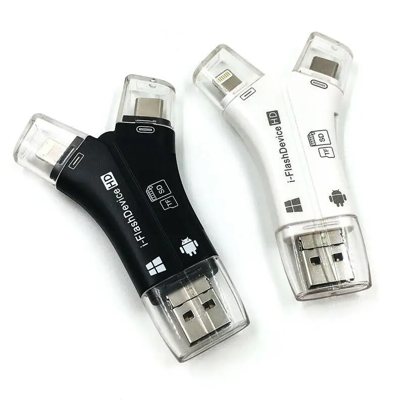 Pembaca Kartu USB 2.0, Pembaca Kartu Otg Micro Usb 4 In 1 Cocok-Sd Tf Multi Card Writer untuk Tablet Ponsel