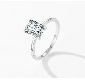 हॉट थोक 1-3ct हीरा उत्तम 925 चांदी के छल्ले महिलाओं के लिए क्लासिक क्यूबिक जिरकोनिया शादी की अंगूठी - Product Image 2