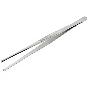 Pinces à tissus de laboratoire multi-usages, à bout arrondi 1x2, à dents de rat, Kocher droites, 10 pouces, en acier inoxydable, ensemble d'instruments - Product Image 1