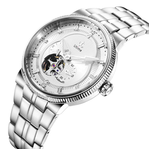 Montre-bracelet mécanique de luxe pour homme avec tourbillon, boîtier en acier inoxydable, fond squelette, automatique - Product Image 4