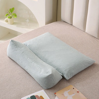 Ensemble de coussins rectangulaires en coton biologique et sarrasin, style minimaliste japonais, à carreaux, pour le soutien du cou