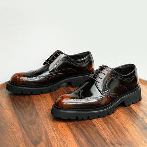 Dernières chaussures habillées sur mesure pour jeunes hommes, à lacets, avec embossage, pour mariage et affaires - Product Image 3