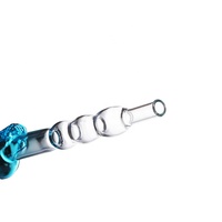 Longueur 44cm Tube à fumer en verre Handcraft Hookah Hose Hose Hose Handle à vendre Couleur Blue Skull Glass Mouth Piece
