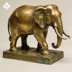 Estatua de Elefante de Bronce Dorado Personalizada, Escultura de Cobre Fundido a Tamaño Real para Decoración de Exteriores de Hoteles y Villas - Product Image 4