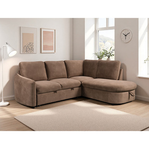 Sofá Cama Mayorista de Primera Calidad para Sala de Estar, Sofá <span class=keywords><strong>Extensible</strong></span> de Tres Plazas con Almacenamiento en el Extremo, Chaise Longue de Diseño en Forma de L - Product Image 5