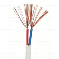 Câble électrique plat flexible RVVB 2x1.5mm² 2x2.5mm² 2x4.0mm² avec gaine blanche, rouge, bleue, 300/450V