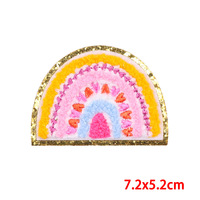 Patchs thermocollants 3D en feutre chenille motif lettres fleur dessin animé pour vêtements DIY