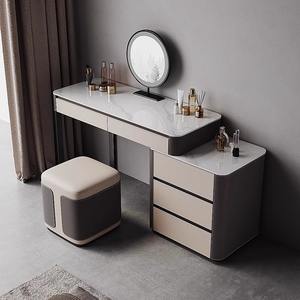 Wabi-Sabi inspiré commode vanité selle cuir incrustation bois massif Console chambre placard zone coiffeuse - Product Image 4