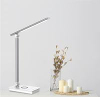Lampe de bureau LED pour la protection des yeux avec variateur tactile pliable et 5 niveaux de température de couleur, lampe de lecture de table