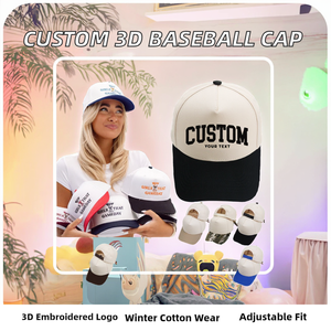 Casquette de baseball unisexe tendance, prix d'usine, entièrement personnalisable, 5 panneaux, broderie 3D, 100% coton, modèle standard - Product Image 2