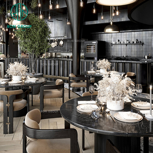 Cafe vòng bằng đá cẩm thạch gỗ Gỗ Nhà Hàng đồ nội thất thiết lập bảng và ghế cho quán cà phê nhà hàng với bảng - Product Image 4