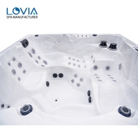 Bain à remous LOVIA pour 5 personnes, spa de jardin, 84 jets d'hydrothérapie avec massage des pieds, coque en acrylique pour terrasse, patio, villa, relaxation