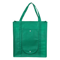 Sac publicitaire pliable en non-tissé laminé, écologique, horizontal, vierge, tridimensionnel, pour vêtements et courses