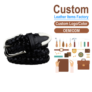 Cinturón de Cuero Genuino Tejido a Mano para Hombre, Cinturón de Cuero Vacuno Trenzado, Estilo Casual de Negocios, Minimalista y a la Moda - Product Image 1