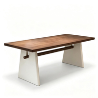 Table à manger rectangulaire en bois de frêne massif, style Wabi-Sabi moderne, écologique et durable, meubles pour la maison