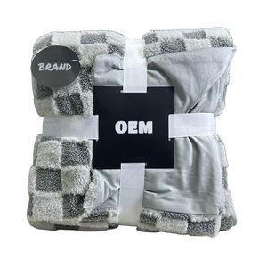 Manta <span class=keywords><strong>de</strong></span> Jacquard Catiónica con Diseño <span class=keywords><strong>de</strong></span> Tablero <span class=keywords><strong>de</strong></span> Ajedrez, Imitación <span class=keywords><strong>de</strong></span> Piel <span class=keywords><strong>de</strong></span> Conejo, Manta Súper Doble Capa, Manta Pequeña para el Hogar - Product Image 1