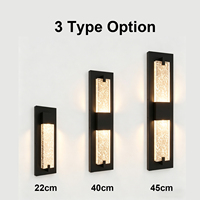 Applique murale LED extérieure moderne IP65 étanche en acrylique à bulles de cristal, éclairage haut/bas en aluminium pour jardin, porche, villa, couloir