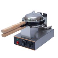 Nouvelle machine à mini-gaufres commerciale en céramique antiadhésive, moteur 1000W, appareil à snacks rond avec fonction de rotation pour usage commercial et restauration