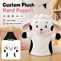 Marionnette de main personnalisée en forme de vache mignonne, en peluche douce, interactive, pour l'éducation précoce, jeu parent-enfant, vente en gros, cadeau pour enfants