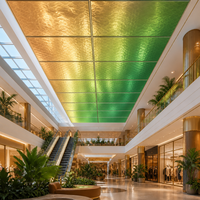 Panneau en aluminium à effet d'ondulation de l'eau dégradé, finition nacrée métallique, panneau de plafond en aluminium pour centre commercial, hôtel, bureau