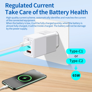 Cargador Rápido GaN de Pared para la UE, 65W, USB-C y USB-A, 3 Puertos, con PD/PPS para <span class=keywords><strong>Apple</strong></span> iPhone, MacBook Pro/XPS/17 Pro <span class=keywords><strong>Max</strong></span>/16/15/S26 Ultra - Product Image 4